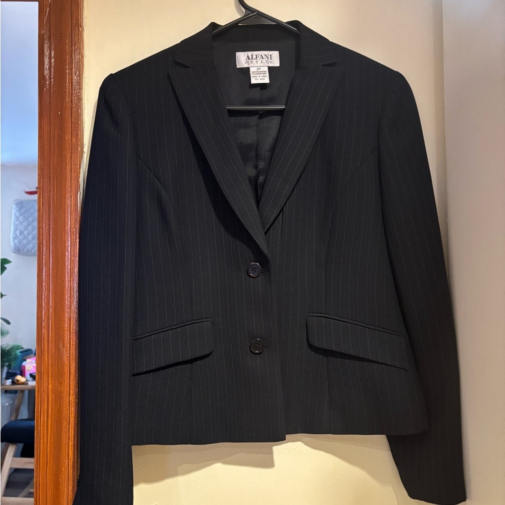 Alfani Women's Dark Pinstripe Suit Jacket